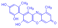 Chemical structure of α-Hydroxyorcein