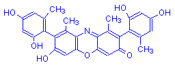 Chemical structure of β-Hydroxyorcein