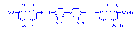 Chemical structure of Evans Blue