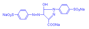 Chemical structure of Tartrazine